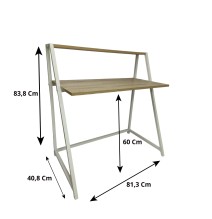 SALDO - Mesa auxiliar - infantil estructura metalica y madera color cambria 83x81x40