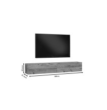 Mueble de TV de Pared moderno Color Roble con 2 Cajones - 180x31.6x29.6 cm.