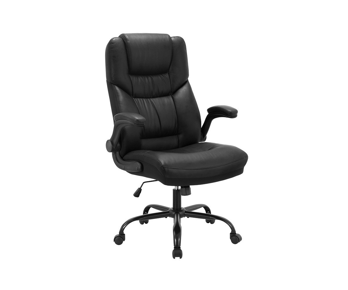 Silla de Oficina Manager en Polipiel Negro - 119/110 x 77 x 70 cm.