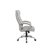 Silla de Oficina Manager en Piel Sintética Gris - 120/111 x 70 x 65 cm - Patas Metálicas