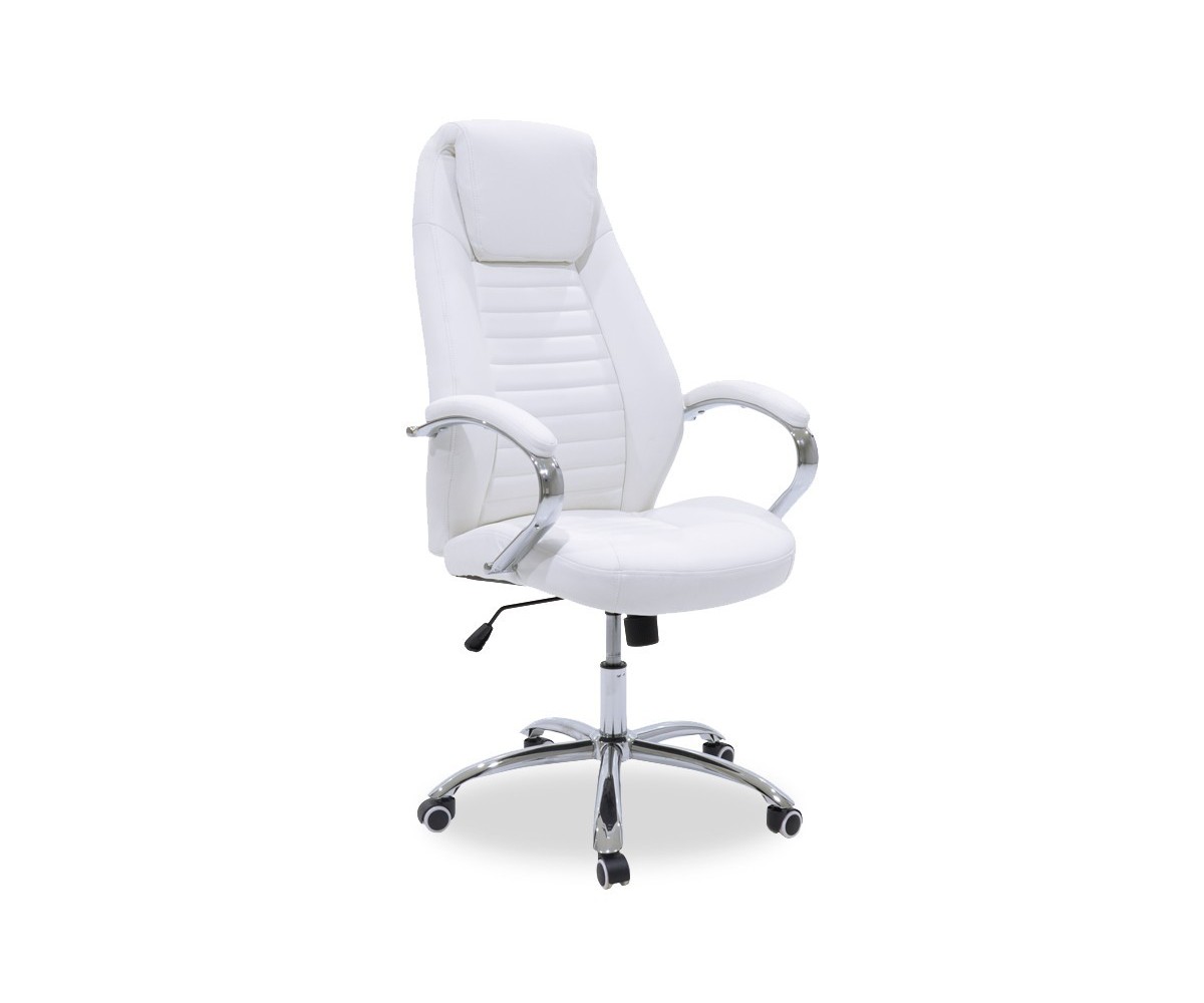 Sillón de Oficina Manager con Piel Sintética Blanco - 128/120 x 57 x 61 cm.