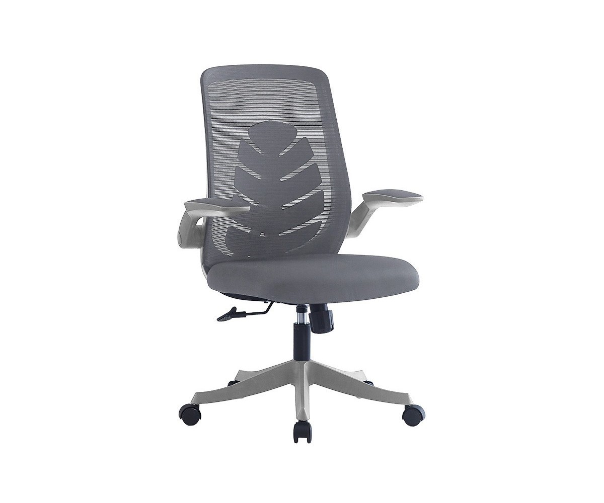 Silla de Oficina Ergonómica con Malla de Tela Gris, Reposabrazos y Gran Resistencia - 100/90x52x50 cm, Comodidad y Durabilidad